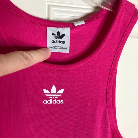 NWT Adidas Women's Adicolor Essentials Racerback Tank Dress ~ Size L - Picture 2 of 4